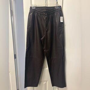 Old Navy Dark Brown Faux Leather Pants